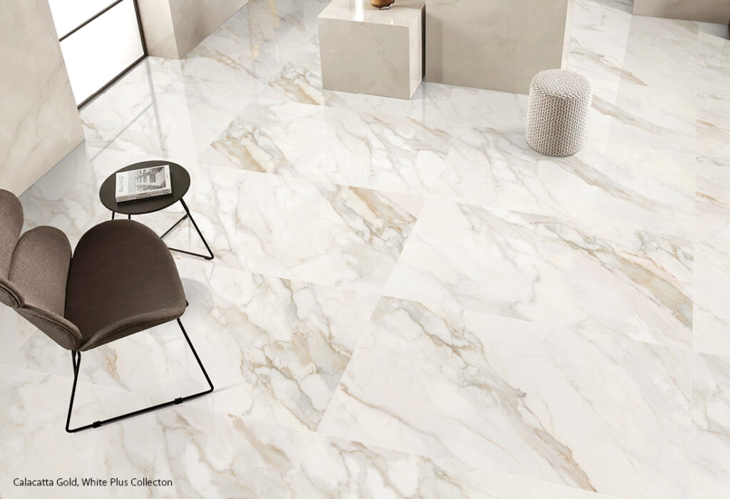 AMS Marble Look Tiles CalacattaGold WhitePlus