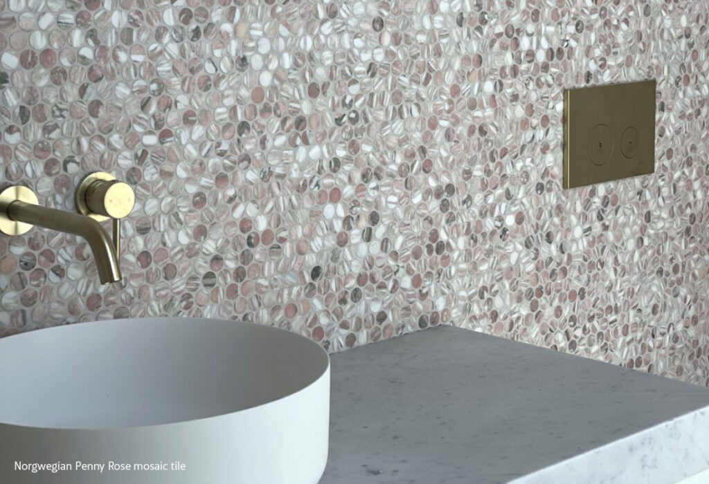 AMS Mosaics Tile – Norwegian Penny Rose