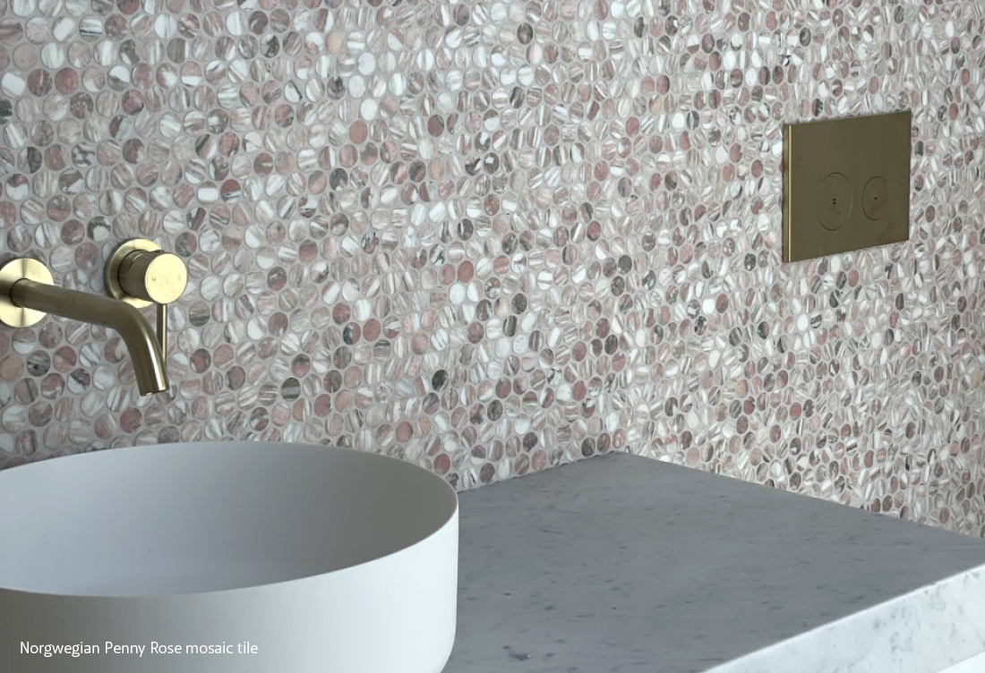 AMS Mosaics Tile – Norwegian Penny Rose